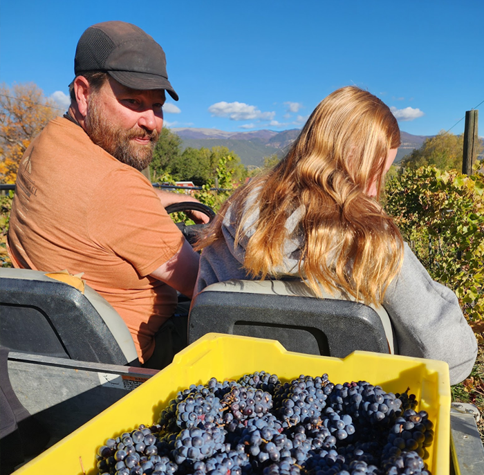 Alfred Eames Cellars, Paonia, Colorado family grape harvest